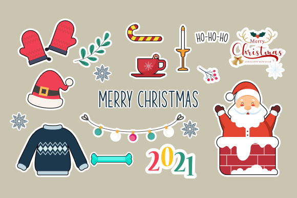 Christmas Stickers Decorative Element: Integrating Festive Design into Professional Workflows