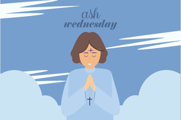 Flat Ash Wednesday Illustration for Modern Audiences