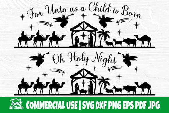 Nativity Scene SVG and Oh Holy Night SVG for Creatives