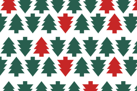 Seamless Green Christmas Tree Patterns