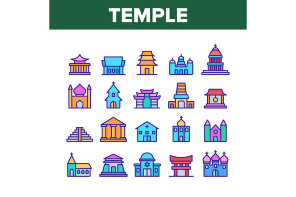 Temple Architecture Building Icons Set: A Practical Resource for Designers, Educators, and Marketers
